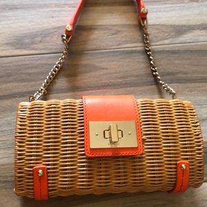 Kate spade clutch shoulder bag orange trim